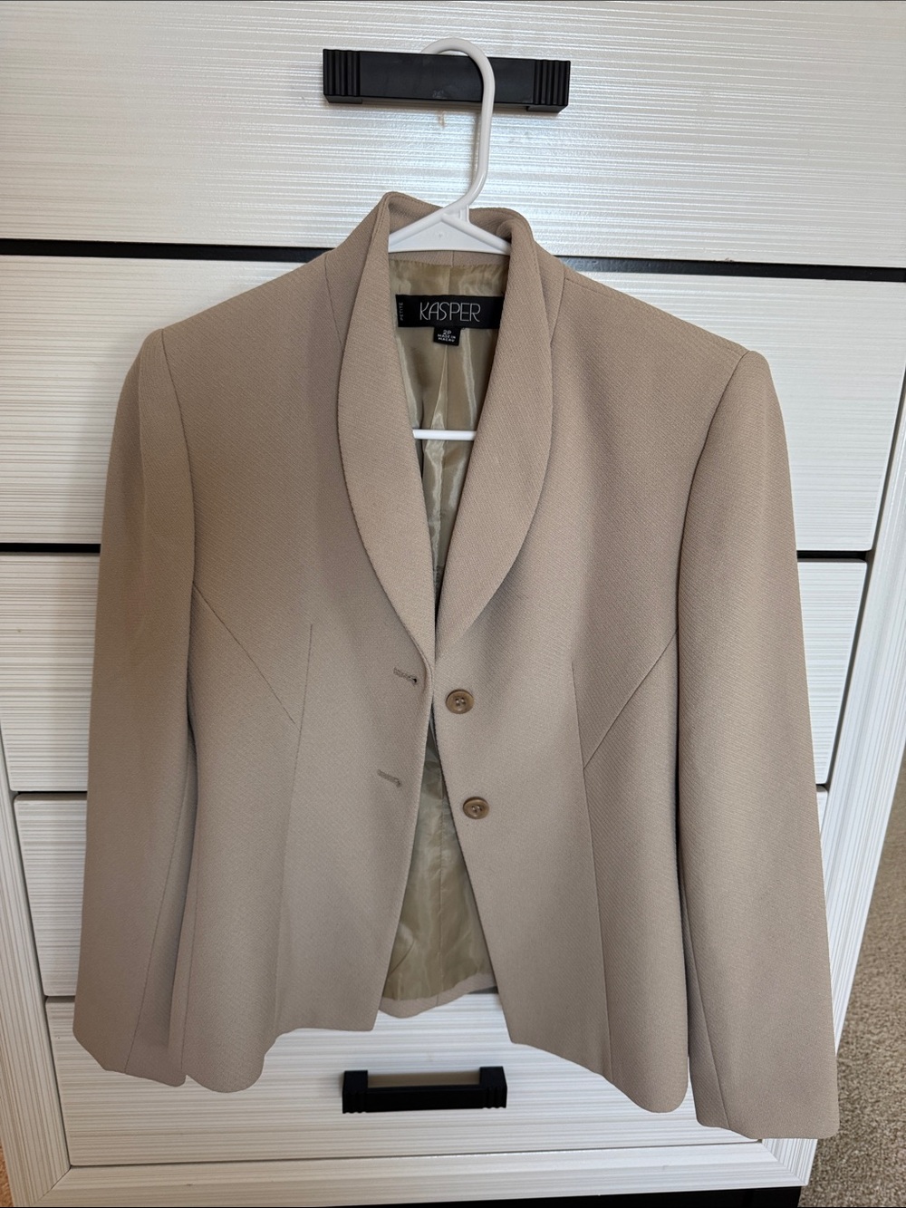 Kasper Women's Beige Shawl Collar Blazer